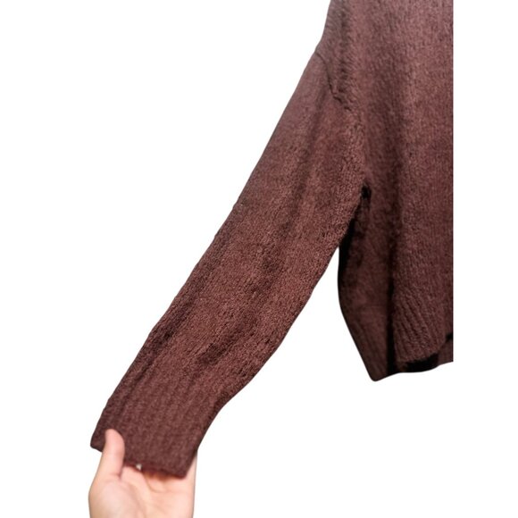 Rails Reagan Raisin Alpaca Wool Sweater Women XL Brown Open Chunky Knit High Nec - Picture 15 of 16